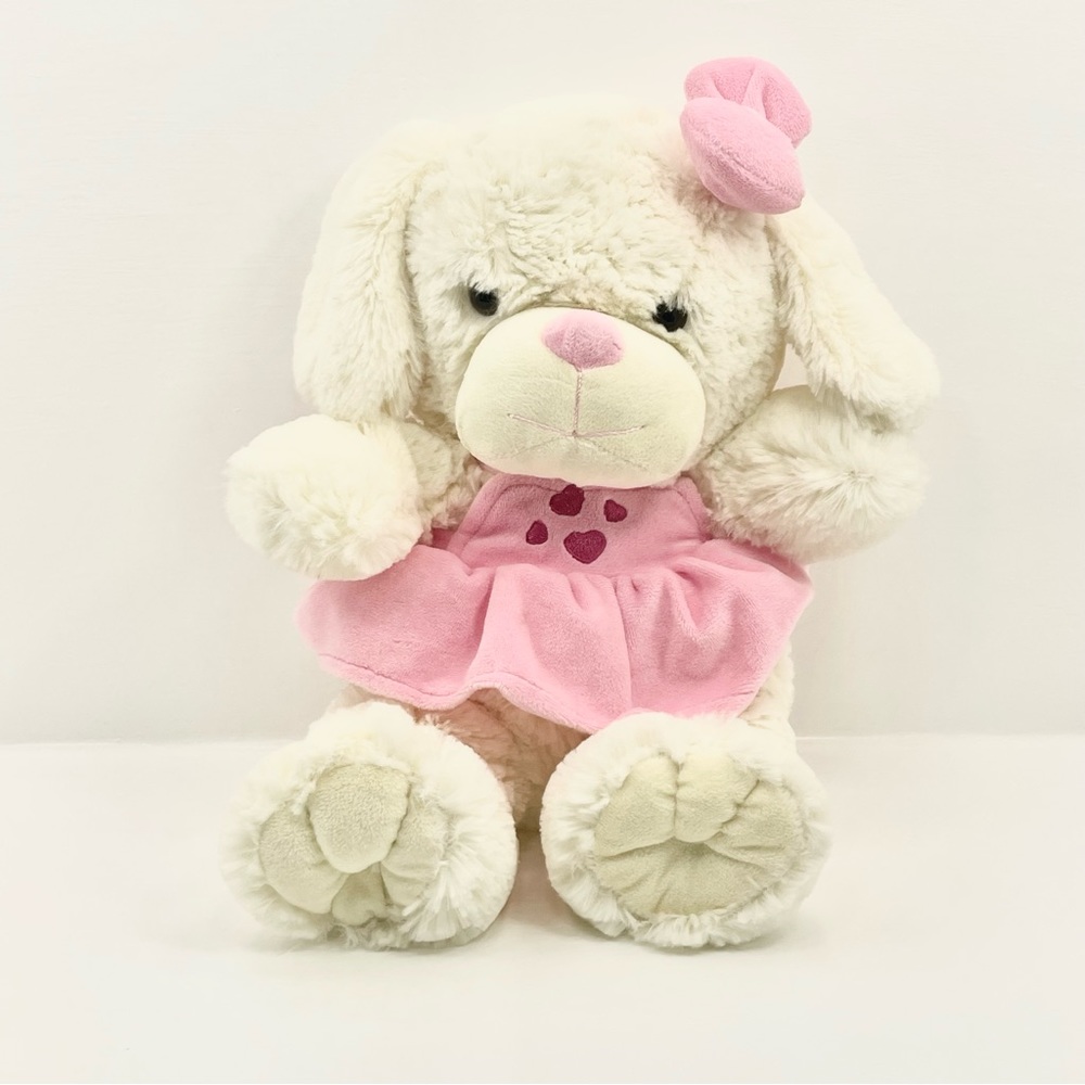Angeltoy Super Soft Taddy Bear Dog Beige And Pink